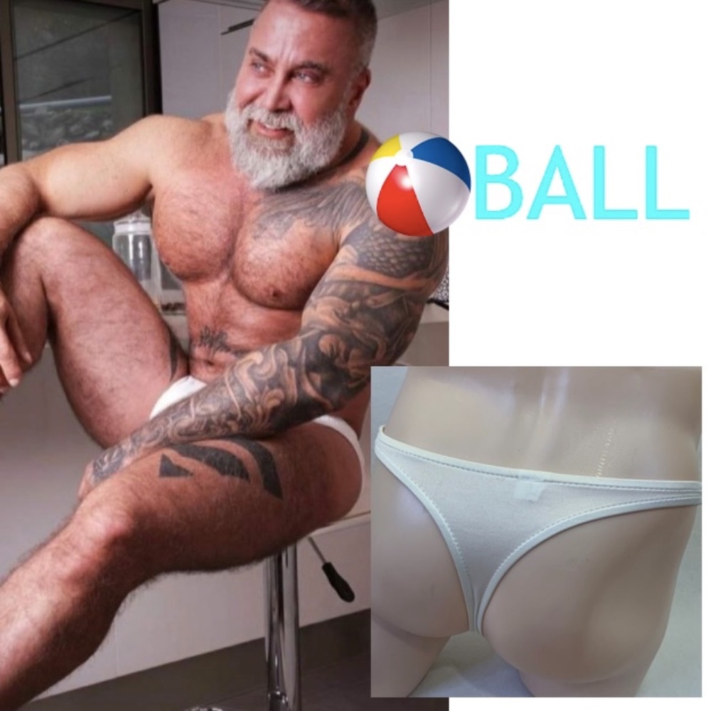 Ball Pouch Swim Thong Small Polyamide / elastane stretchable off-white fabric